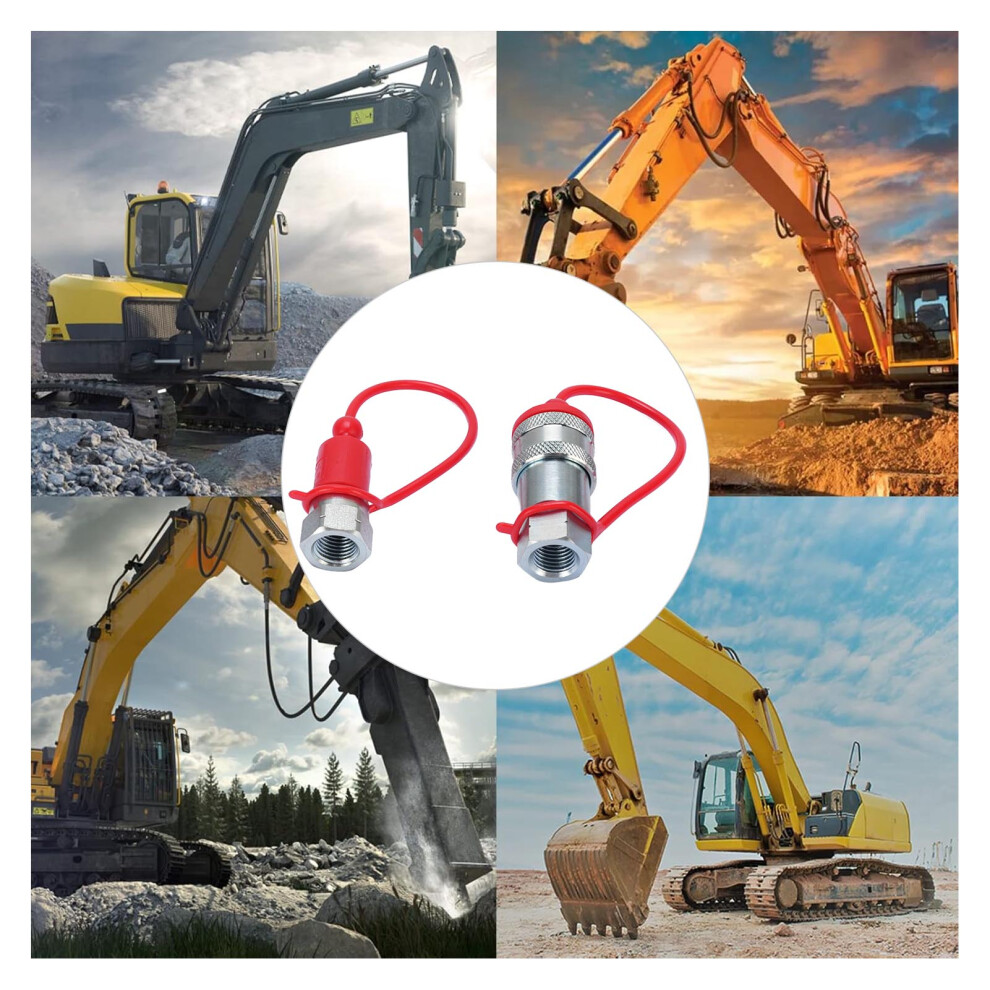 2 Pcs 1/4in Hydraulic Quick Connect Couplers