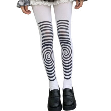 Women's Spirals Print Opaque Tights Stockings Gothic Aesthetic