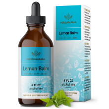 HERBAMAMA Zitronenmelisse Tinktur - Vegane Beruhigung mit Zitronenmelisse-Extrakt - Melissa Officinalis Tropfen - Ohne Gentechnik, Alkohol & Zucker