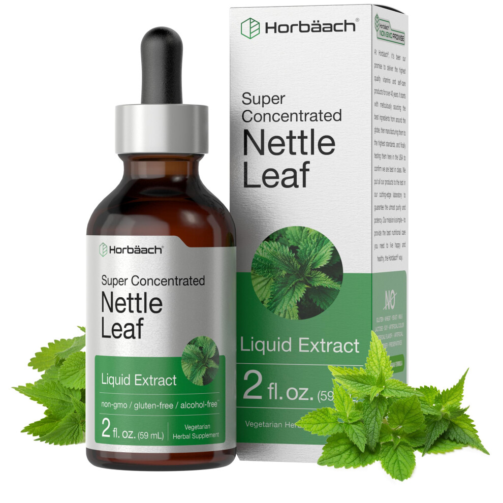 Horbach Nettle Leaf Extract Drops | 2 Fl Oz | Alcohol Free | Vegetarian Liquid Supplement | Non-Gmo, Gluten Free Tincture