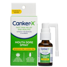 Canker-X Spray para Llagas Bucales, Alivio del Dolor Oral Sin Quemaduras, Sin Benzocaína ni Alcohol