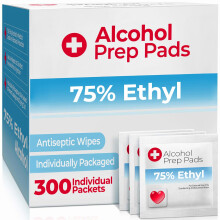 300 Pack Ethyl Alcohol Wipes - Individueel Verpakte Alcohol Prep Pads voor Medisch en Persoonlijk Gebruik