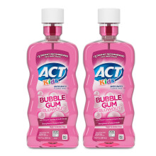 ACT Kids Anticavity Bouche Fluorée, Sans Sucre ni Alcool, Renforce les Dents, Saveur Chewing Gum, 16,9 fl. oz., 2pk