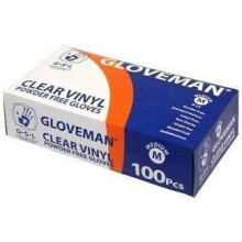 Clear Vinyl Gloves Medium - Disposable Powder-Free Gloves (Box of 100) - Latex-Free for Food Prep, Cleaning & Hygiene