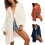 Loose Front Tie Beach Kimono Coverup Open Front-White XL 3