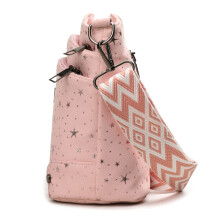 Stylish Star Print Crossbody Bag With Adjustable Strap And-Pink