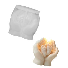 Moule à bougie en Silicone pour pied de bébé, résistant à la