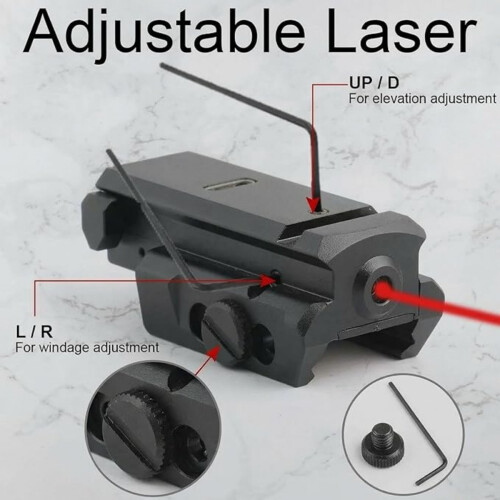 Laserzielgerät für 20-mm-Schienen, roter, blauer oder grüner Strahl, kompakt, per USB aufladbar oder mit Knopfzellen, ei 2