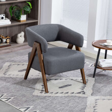 WestWood Fabric Tub Chair Armchair for Small Spaces Padded Seat Grey