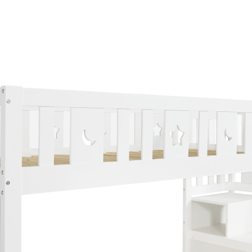 Bunk Bed with Two Storage Drawers and Side Hidden Storage Compartments 2