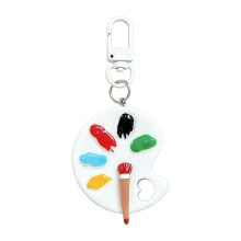 Colorful Resin Pigment Board Keychain Candy Tone Paint-White