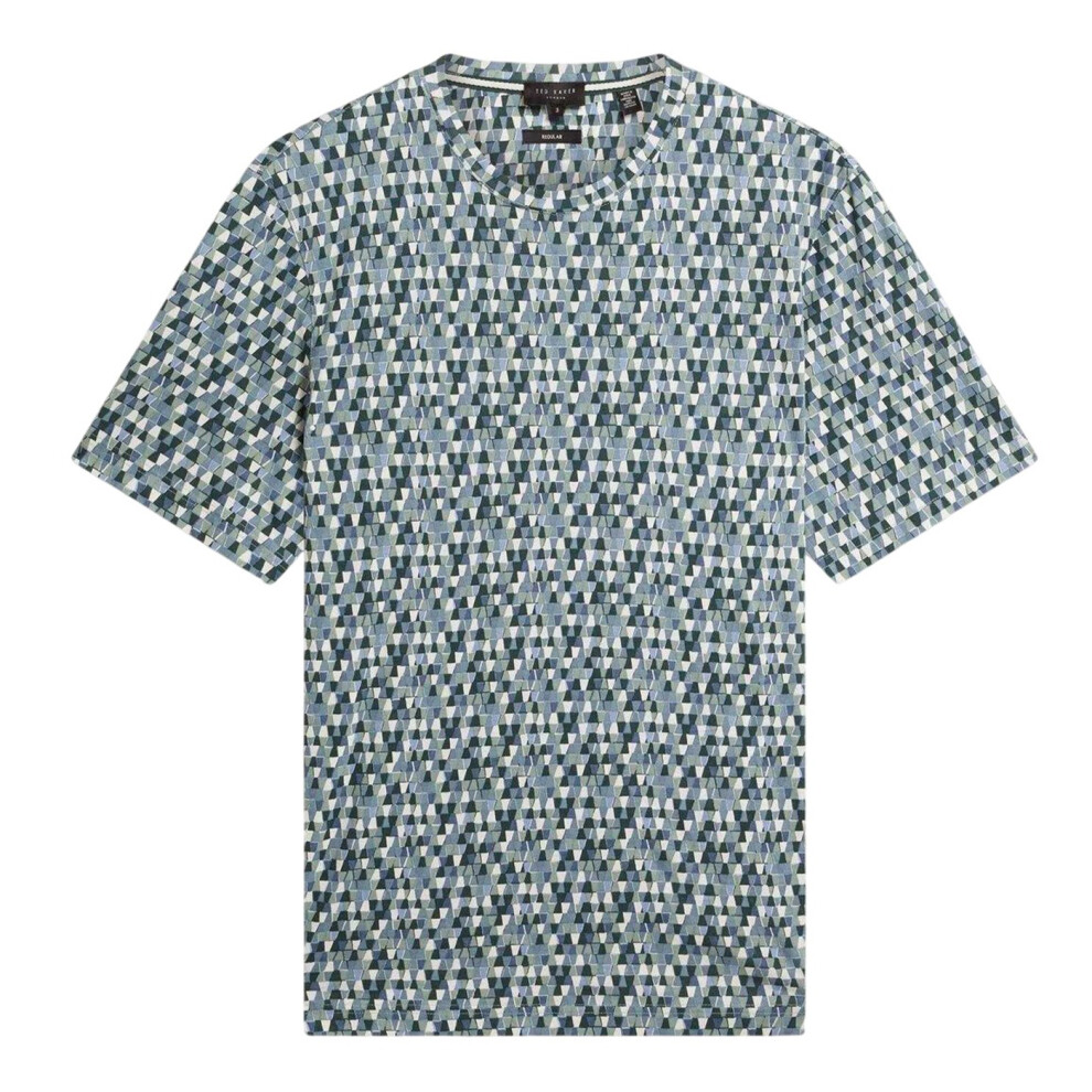 Ted Baker (M, Sky Blue) Mens Geo Abstract Regular T-Shirt