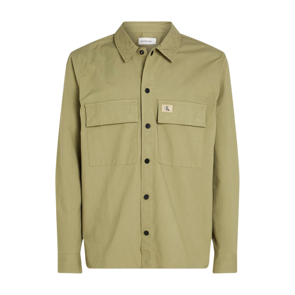 Calvin Klein (S, Beige) Mens Cotton Overshirt