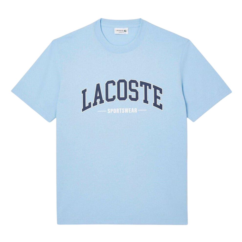 Lacoste (S, ) Unisex Adult Arched Logo T-Shirt Blue