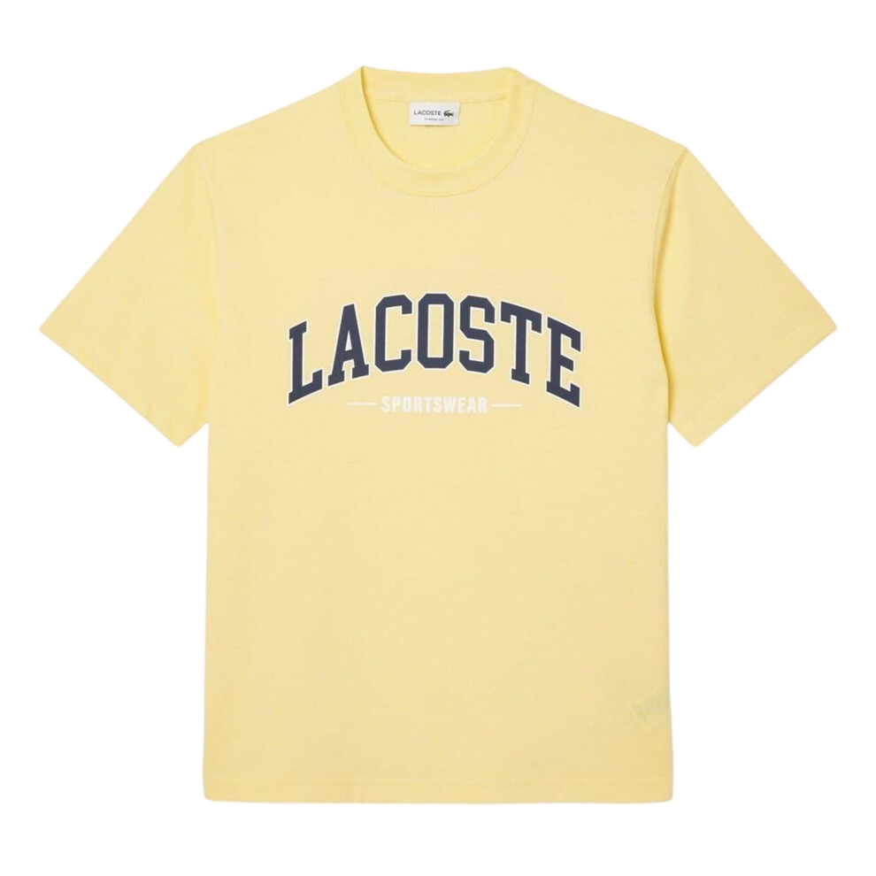Lacoste (S, ) Unisex Adult Arched Logo T-Shirt Yellow