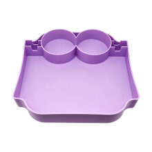 Easy To Clean Plastic Serving Tray Beach Bag Cup Holder-Purple