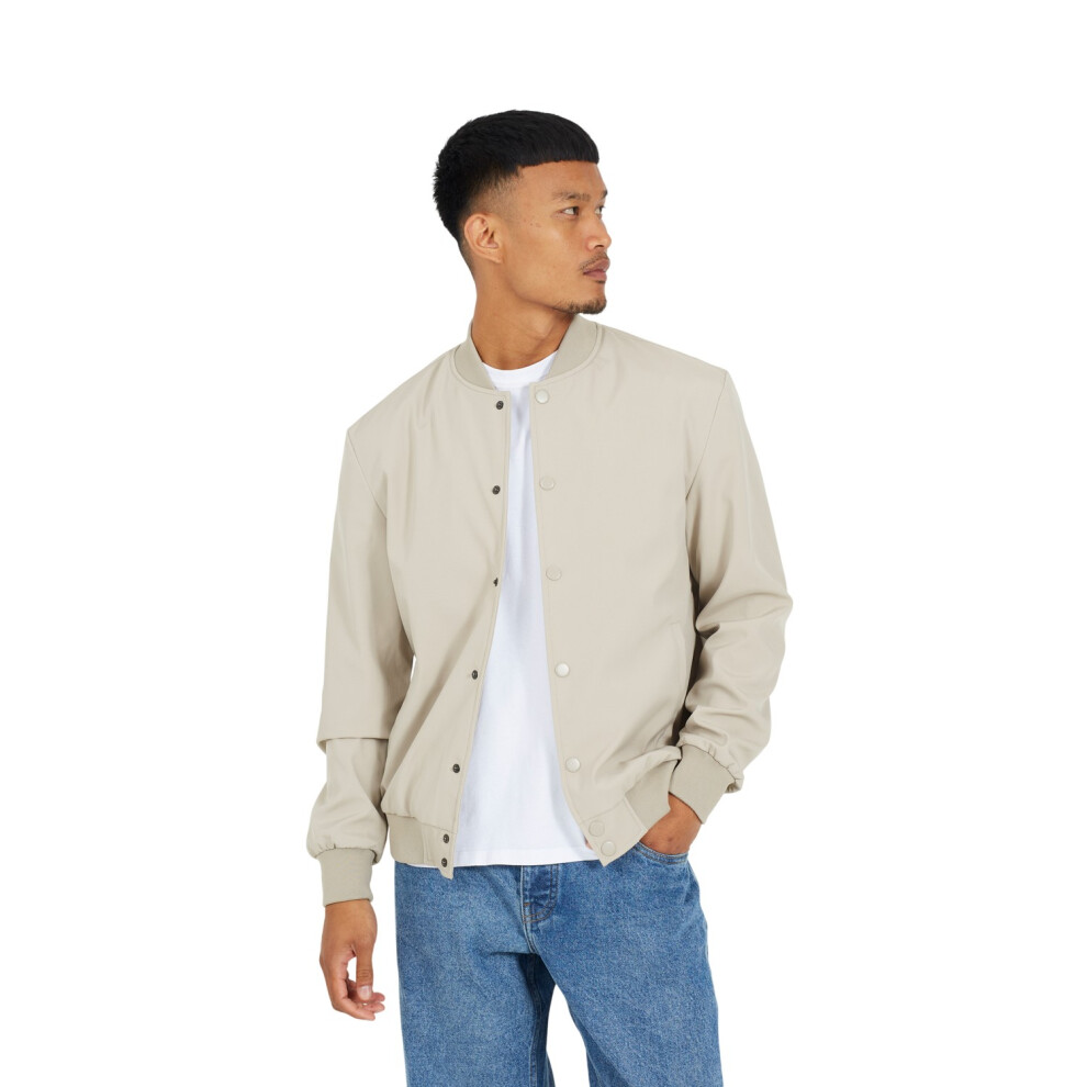 Brave Soul (M, Stone) Mens Softshell Bomber Jacket