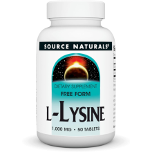 Source Naturals L-Lysine 1000mg Free Form - 50 Tablets