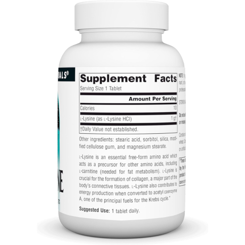 Source Naturals L-Lysine 1000mg Free Form - 50 Tablets 1