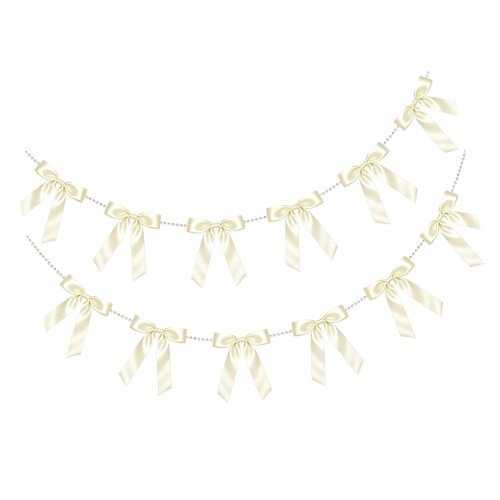 Packung mit 2 zarten Perlen, Perlenschleifen,-Beige