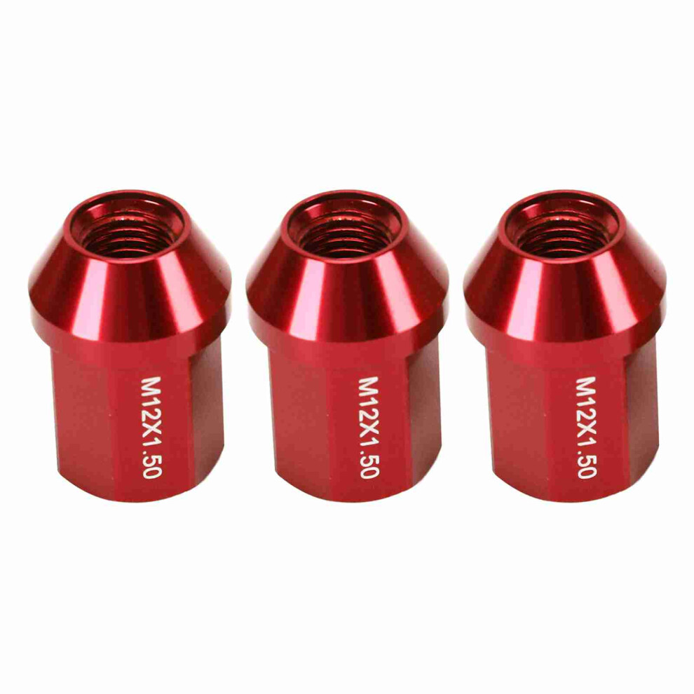 Aluminium Wheel Nuts M12x1.5 35Mm 20Pc Red 7444352471164