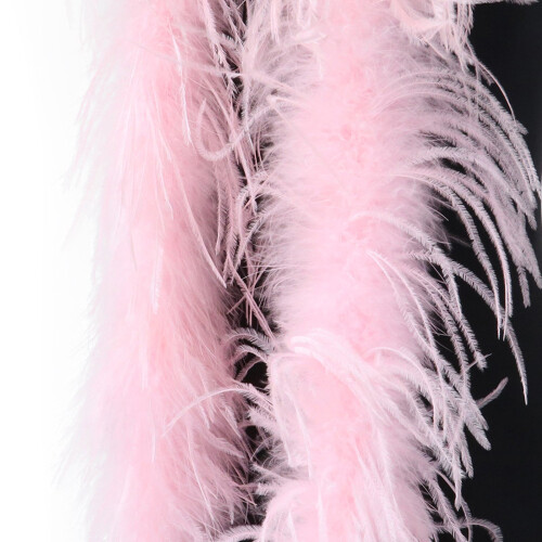 Écharpe élégante en plumage d'autruche pour robes-Rose clair