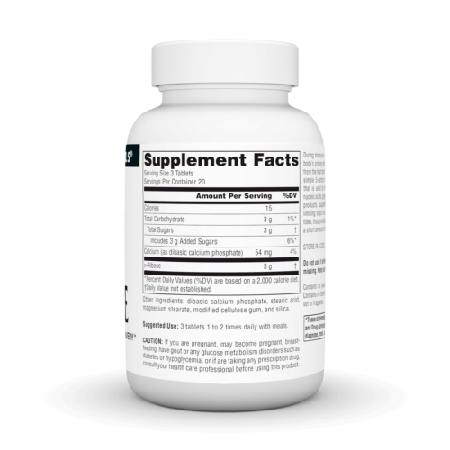 Source Naturals D-Ribose 1000mg Tablets - 60 Count 1