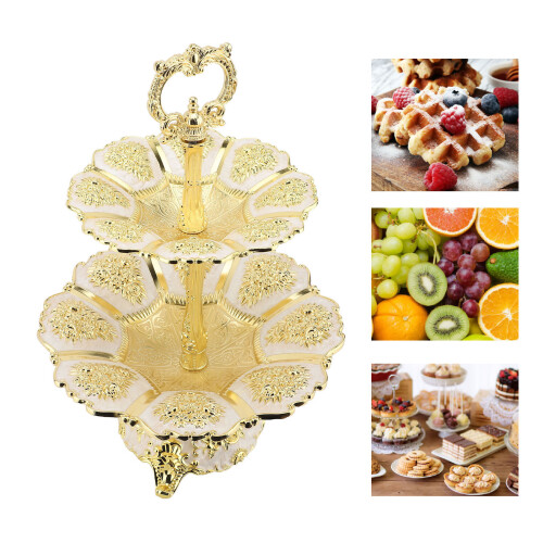 2 Tier Gold Alloy Cupcake Stand
