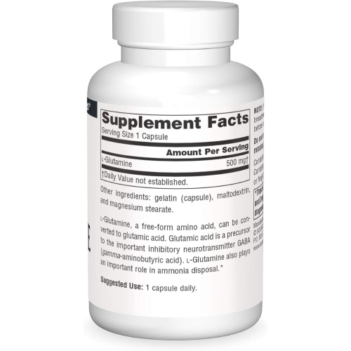 Source Naturals L-Glutamine 500mg Free Form - 50 Capsules 1