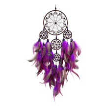 Elegant Feathered Dreamcatchers Handmade Colorful Beads-Purple