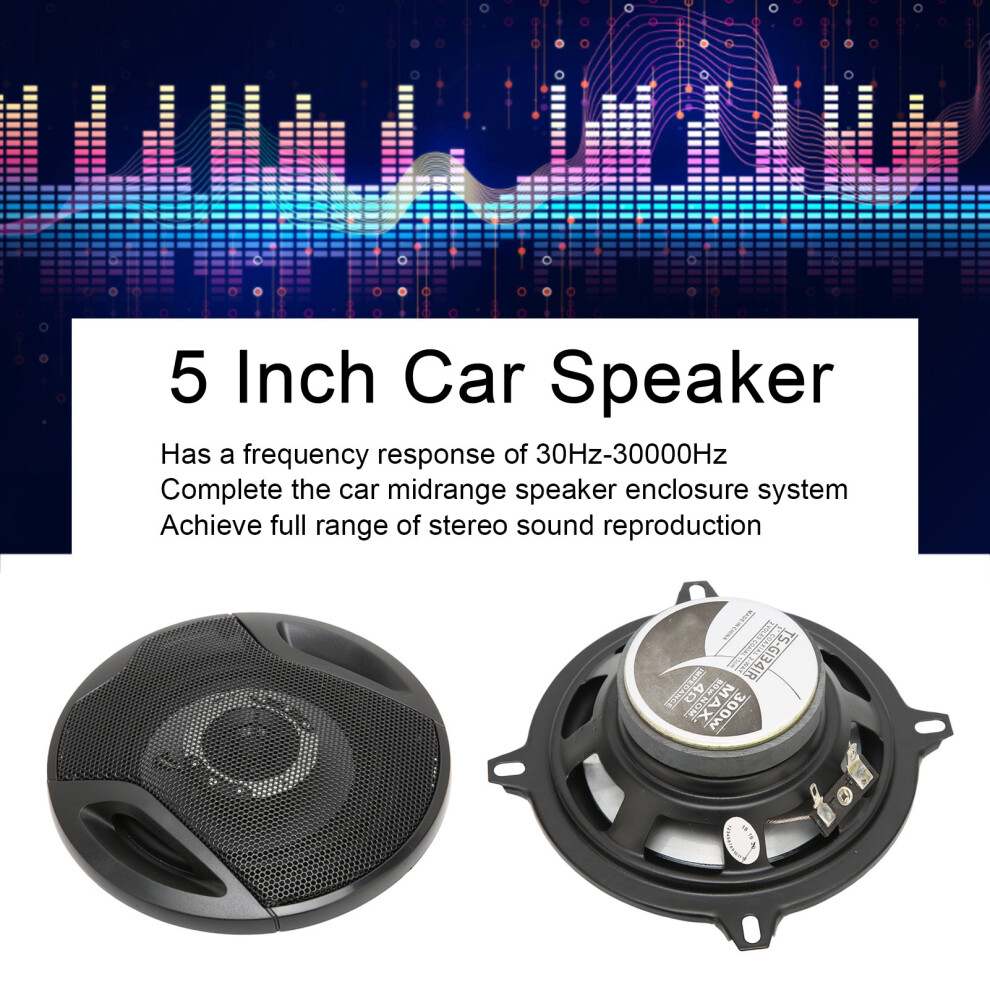 Pair 5" 300W Coaxial Car Speakers 4 Ohm 7444352506170