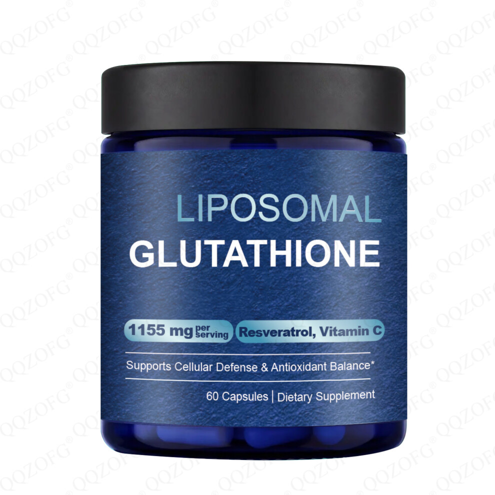 (2PCS) Liposomal Glutathione Supplement 1155mg with Resveratrol & Vitamin C, 60 Capsules, Antioxidant & Skin Wellness Support