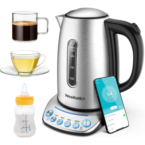 Alexa Smart Kettle, voice control with Amazon Alexa, Google & Siri | Digital Temperature Control 2200W with Keep Warm Function
