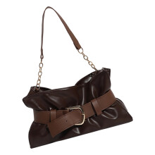 Kunstleder-Umhängetasche für Damen, Hobos-Taschen,-Kaffee