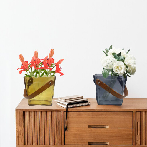 Wrinkle Handbag Style Vase for Flowers