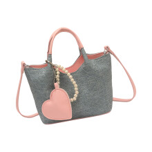 Contemporary Shoulder Bag Fashion PU Leather Handbag-Pink