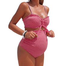 Umstands-Badeanzug-Set mit hoher Taille, bequemer Abdeckung,-L
