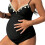 Stylish Pregnancy Swim Suit Quick Drying Polyester-Black M 1