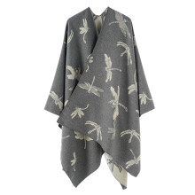 Trendy Warm Blanket Shawl Wrap Wearable for Women Perfect-Gray