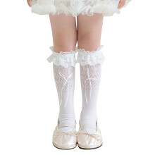 Zarte, mit Schleifen verzierte Socken für Kleinkinder und-Weiß