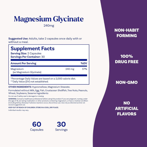 Natrol Natrol, Μαγνήσιο Γλυκινάτη, High Absorption, 60 Capsules (120 mg per Capsule) 2