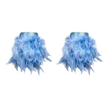 Pair Of 1 Lightweight Feather Cuffs Bracelets For-cyan blue