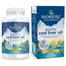 (180 Softgels) Nordic Naturals Arctic Cod Liver Oil Lemon Soft Gels - 750mg Omega-3s