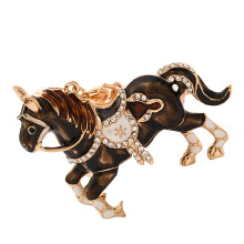 High Quality Alloy Keychain Featuring Horse Zodiacs Charm-Black