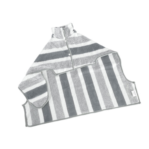 Multifunctional Pet Bathrobe Corals Fleece Soft Striped-Gray M