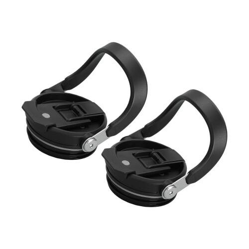 Double Spouts Drinking Lid Cover Leakproof Seal Handle-Black 40