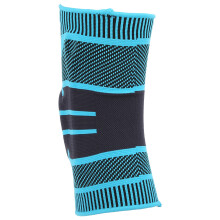 Ginocchiera M elastica, nylon+silicone+alluminio, blu/nero