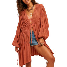 Cardigan de plage coupe ample avec kimono de plage Ă -Rouge XXL