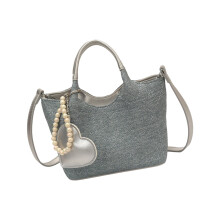 Trendy PU-handtas Modieuze damesschouder- en crossbodytas-Zilver