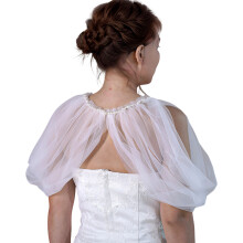 Sheer Wedding Shawl Breathable Mesh Cover Up Shoulder-Beige